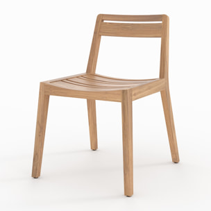 Lot de 2 chaises de jardin en bois de teck recyclé - Zao