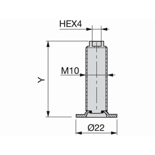 Vérin M10 EMUCA circulaire - Ø23 mm - 3075305