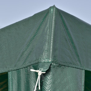 Carpa Desmontable 3x3 m Cenador Pabellón de Jardín con 4 Orificios de Drenaje y Marco de Acero Gazebo para Terraza Patio Exterior Camping Verde