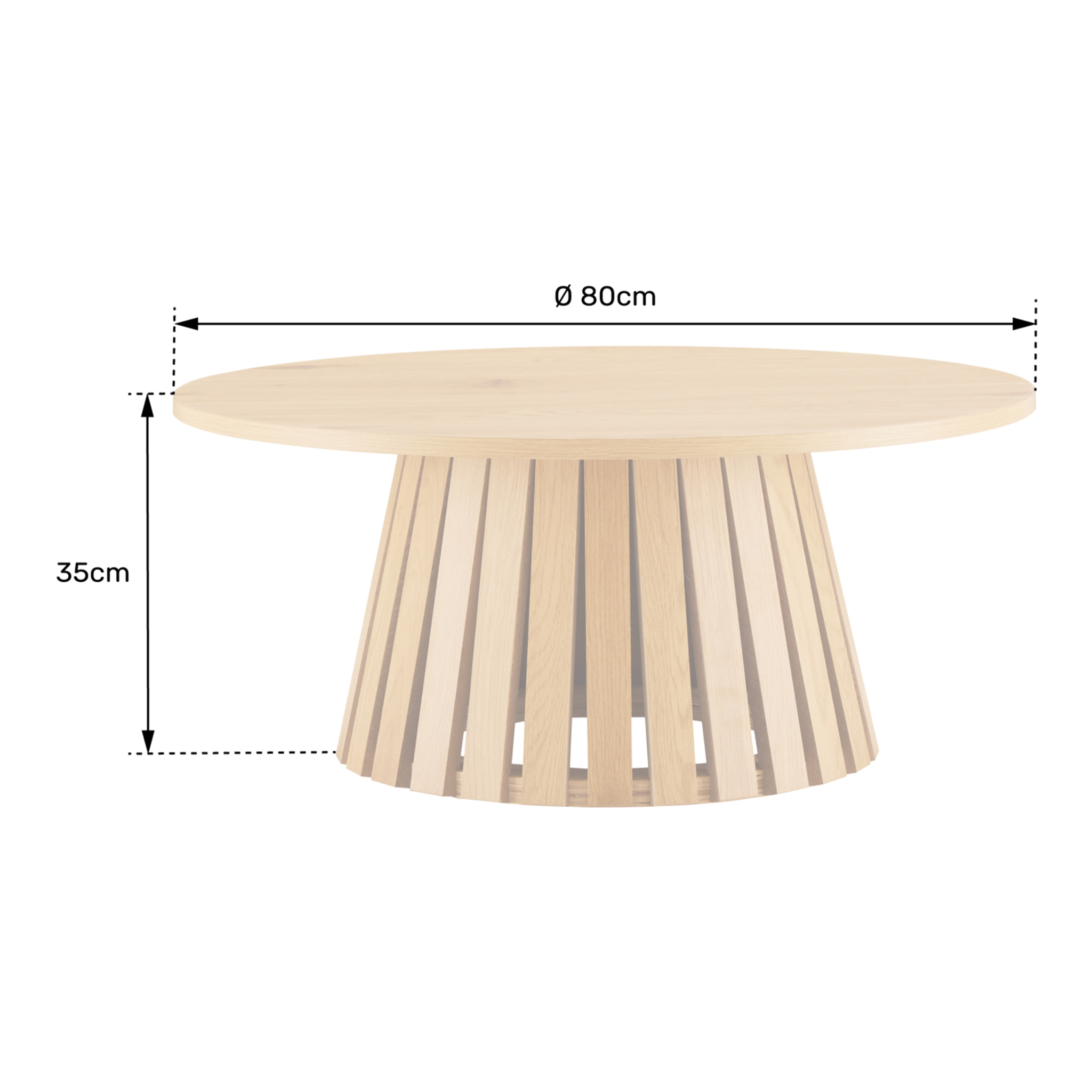 Table basse ronde 80cm style scandinave noire LIV