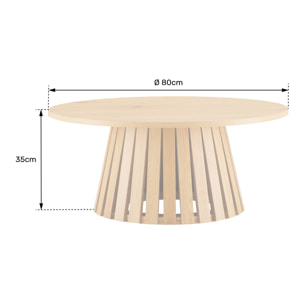 Table basse ronde 80cm style scandinave noire LIV