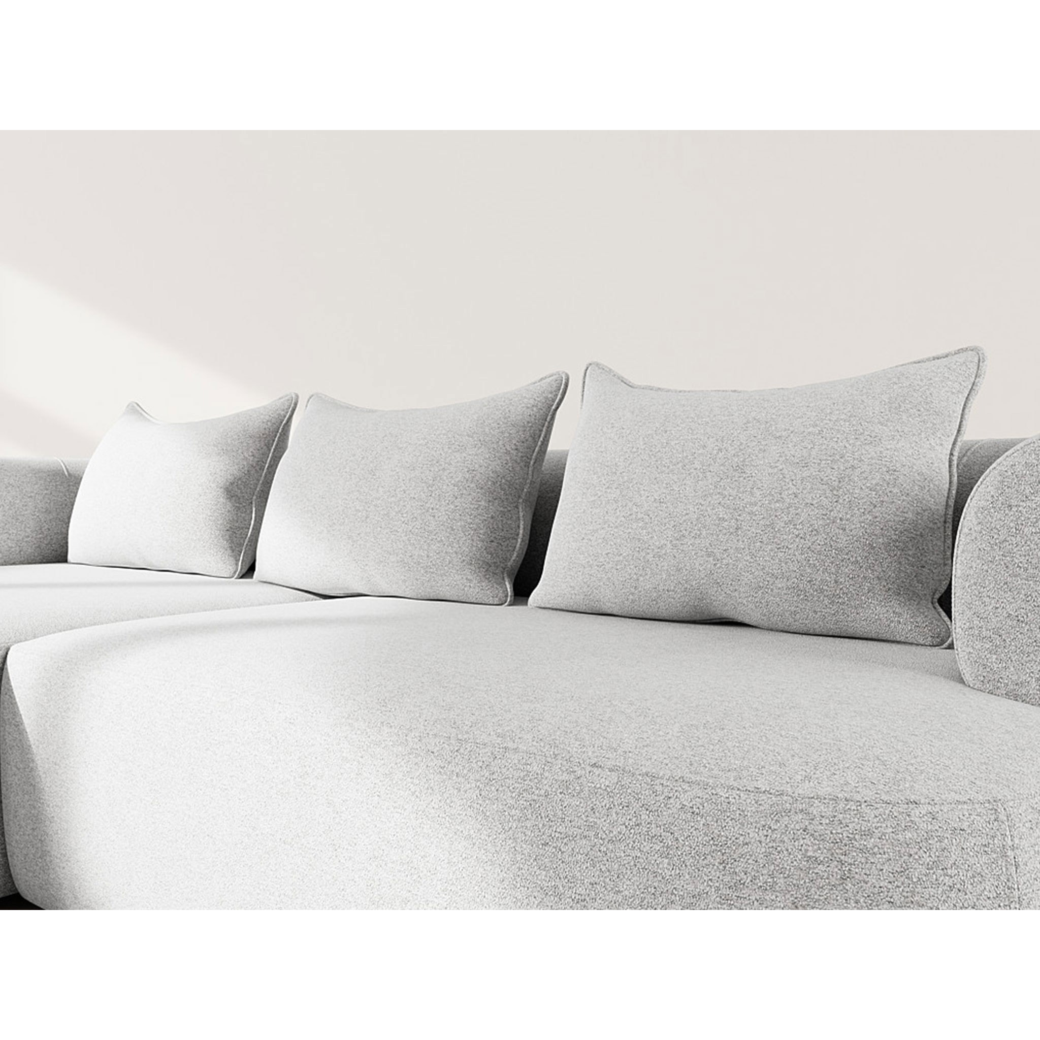 Angela - canapé d'angle gauche 4 places en velours texturé - Gris clair