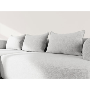 Angela - canapé d'angle gauche 4 places en velours texturé - Gris clair