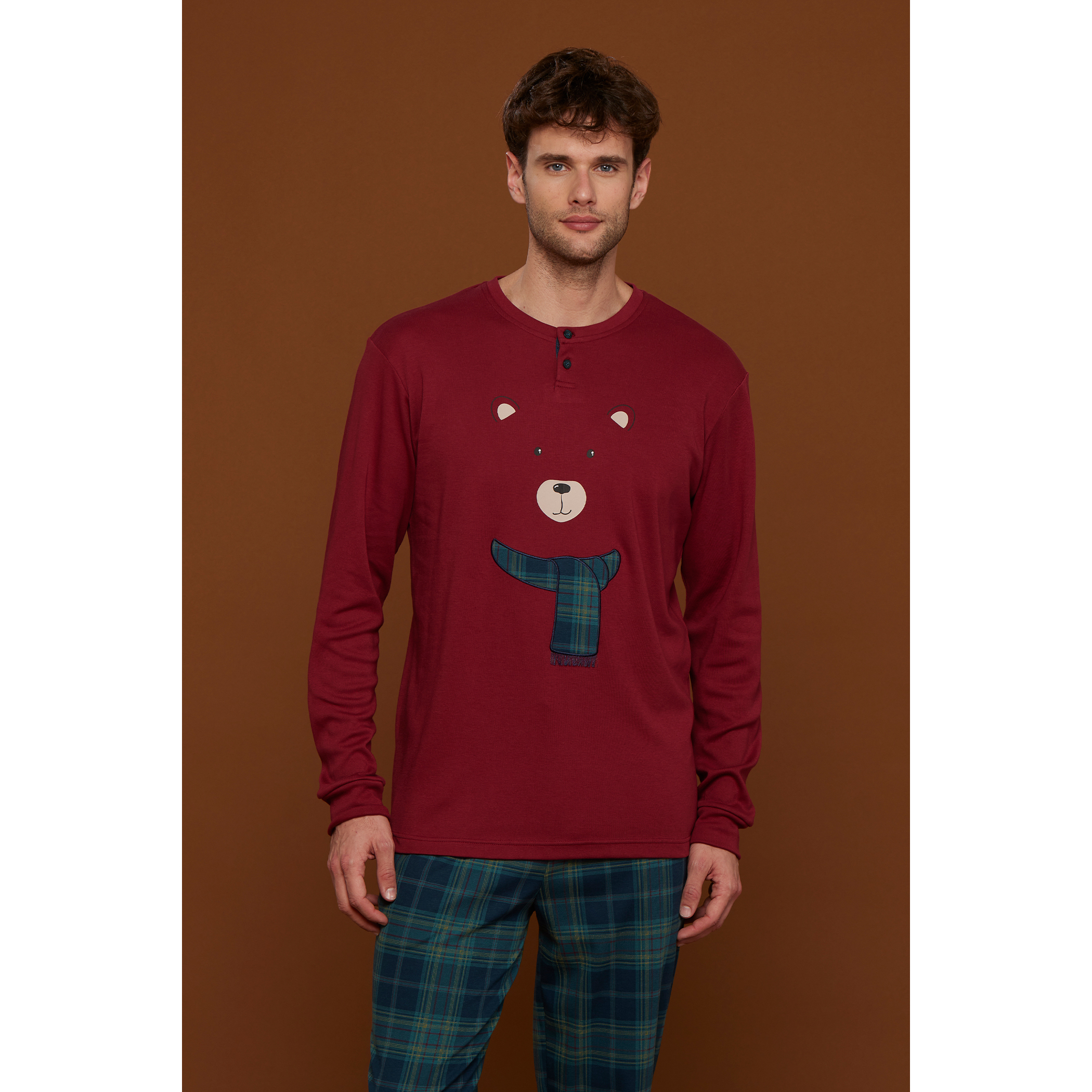 Pigiama uomo caldo cotone xmas bear Noidinotte