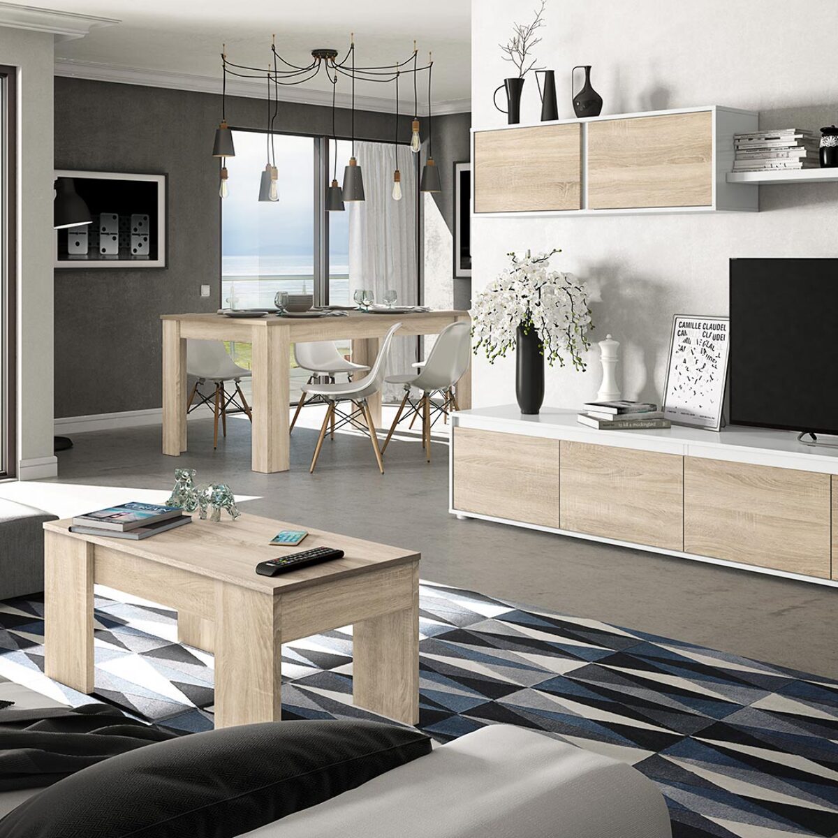 Mesa Comedor Extensible 78x140x90 Cm Roble Canadian