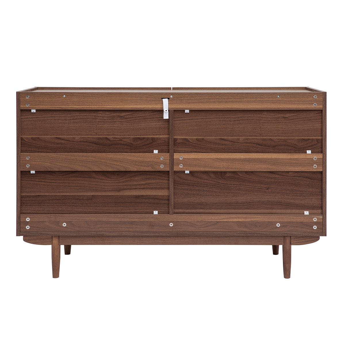 Commode finition bois foncé noyer 6 tiroirs L120 cm SANAA