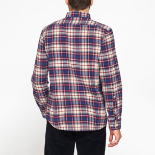 CAMICIA FANTASIA TINTO FILO IN FLANELLA LEGGERA