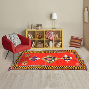 Authentique tapis Berbère Becharouite, entièrement noué main au Maroc