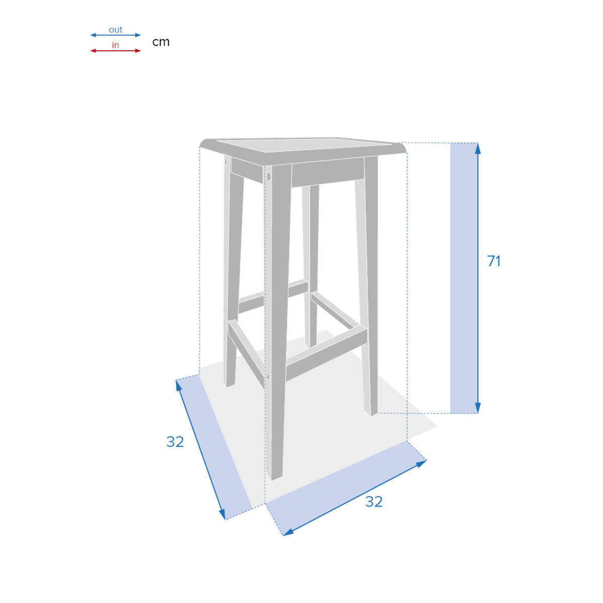 Tabouret haut de jardin Tiwi Acacia