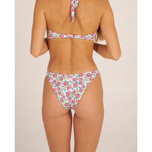 Braga de bikini en forma de uve con estampado de flores