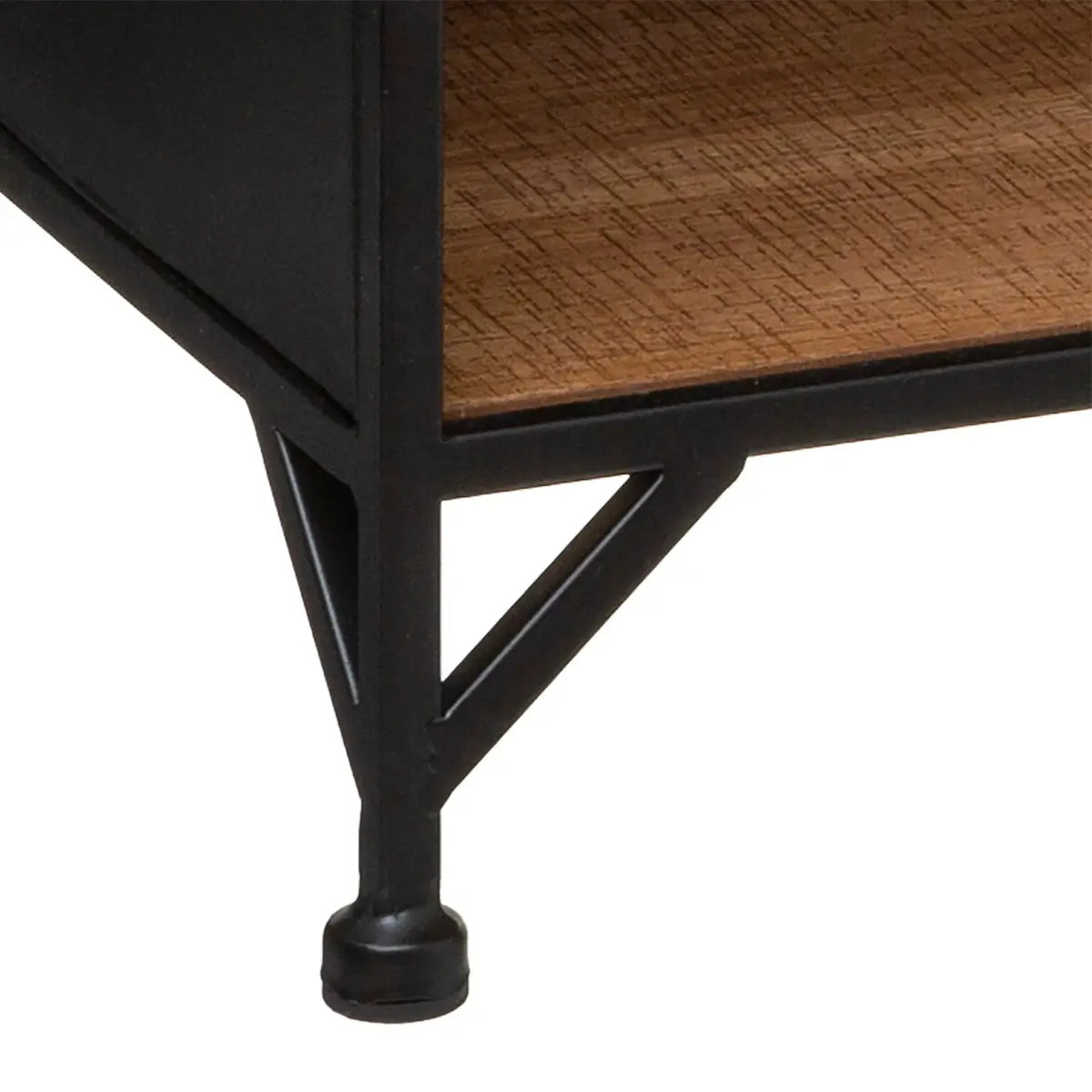 Table de chevet "Cierna" noir - métal & bois