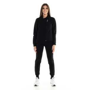 Tuta Leone donna con zip diagonale Blackout