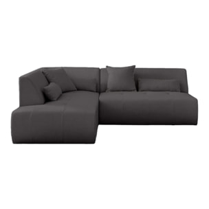 Onyx - canapé modulable d'angle gauche 5 places - en tissu - Gris foncé