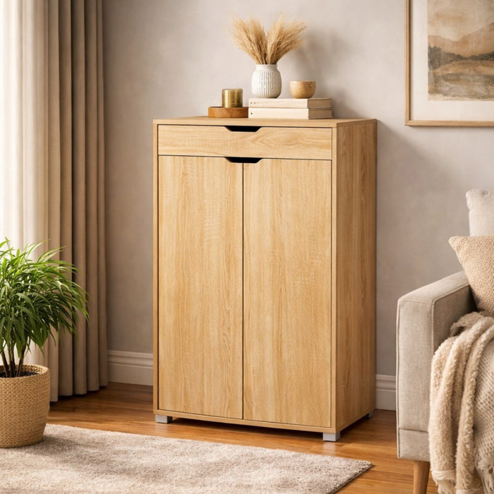 Mobiletto 2 ante e 1 cassetto rovere naturale 76
