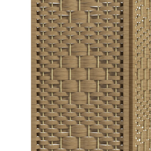 Biombo Separador de Ambientes de 4 Paneles 160x170 cm Divisor de Habitación Plegable de Cuerda de Papel y Marco de Madera Decoración para Dormitorio Salón Natural