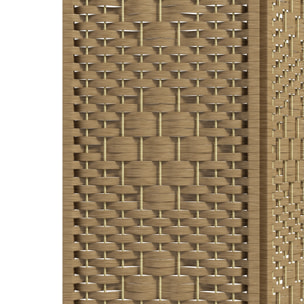 Biombo Separador de Ambientes de 4 Paneles 160x170 cm Divisor de Habitación Plegable de Cuerda de Papel y Marco de Madera Decoración para Dormitorio Salón Natural