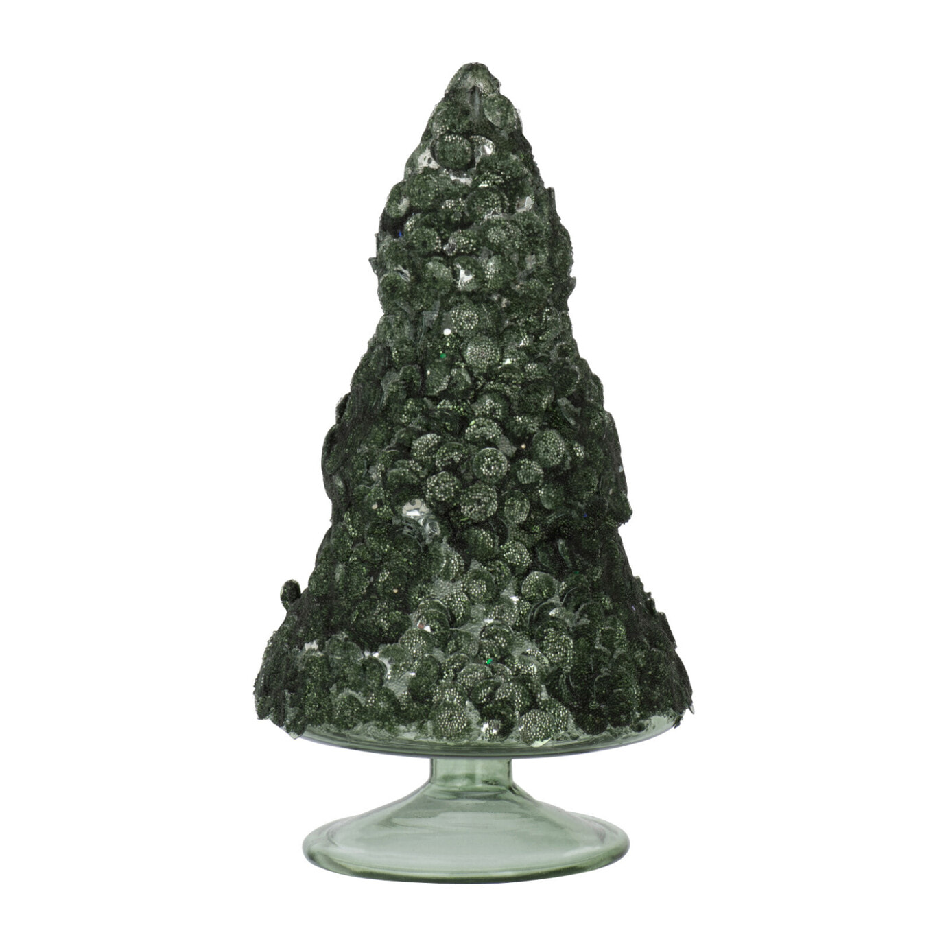 J-Line décoration Sapin De Noël Givré - verre - vert foncé - medium