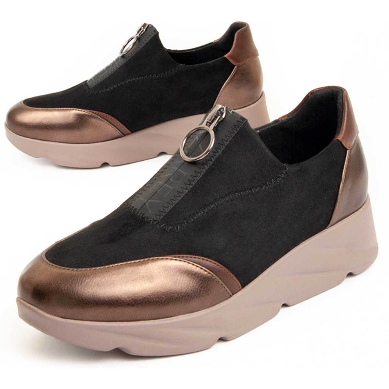 Sneaker De Plataforma - Negro - Altura: 4 Cm