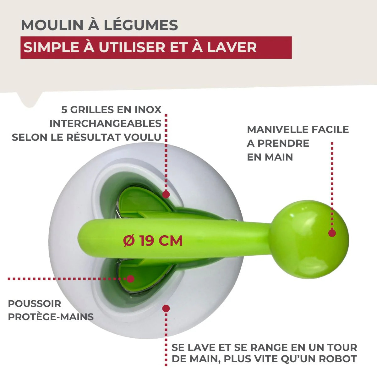 Râpe à légumes 5 grilles inox 19 cm Fackelmann