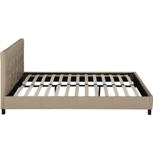 Lit double en pvc "Julia" - 160 x 200 - Taupe