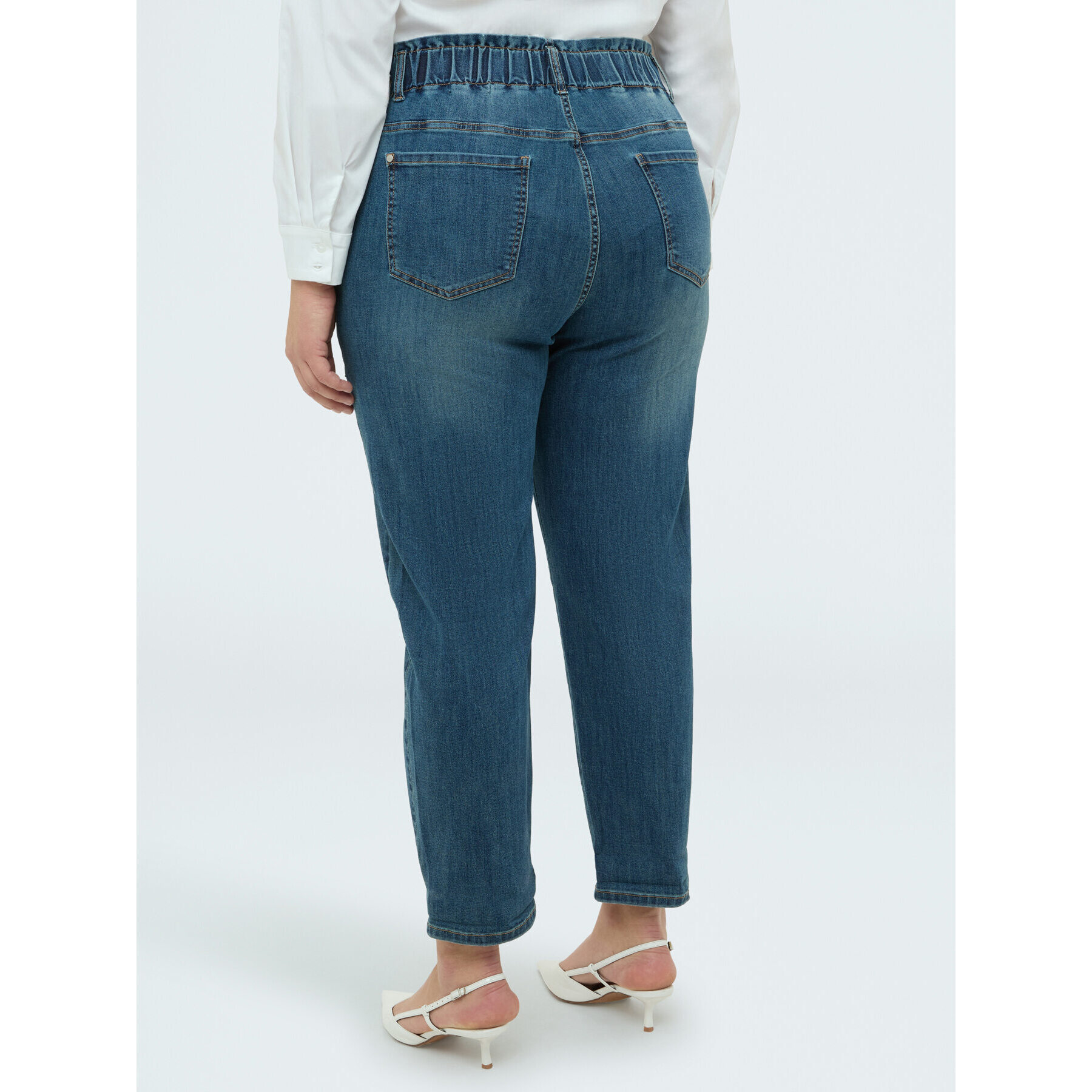 Fiorella Rubino - Jeans Balloon con punti luce - Blu