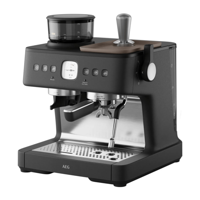 AEG Máquina de café espresso con tecnología avanzada de molido, 2200 W de potencia y 20 bares de presión EC8-1-8BP