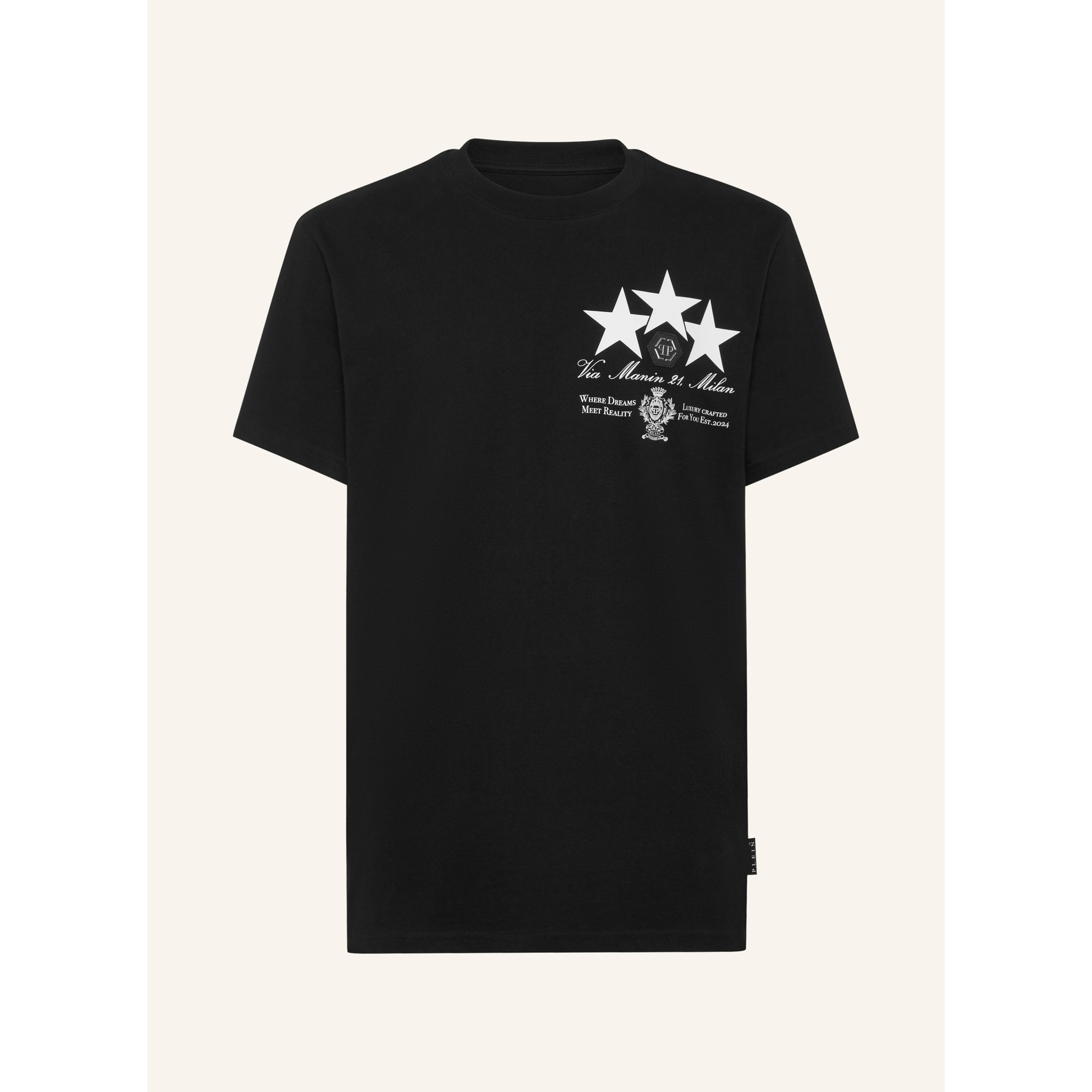 PHILIPP PLEIN Camiseta de cuello redondo y manga corta STARS
