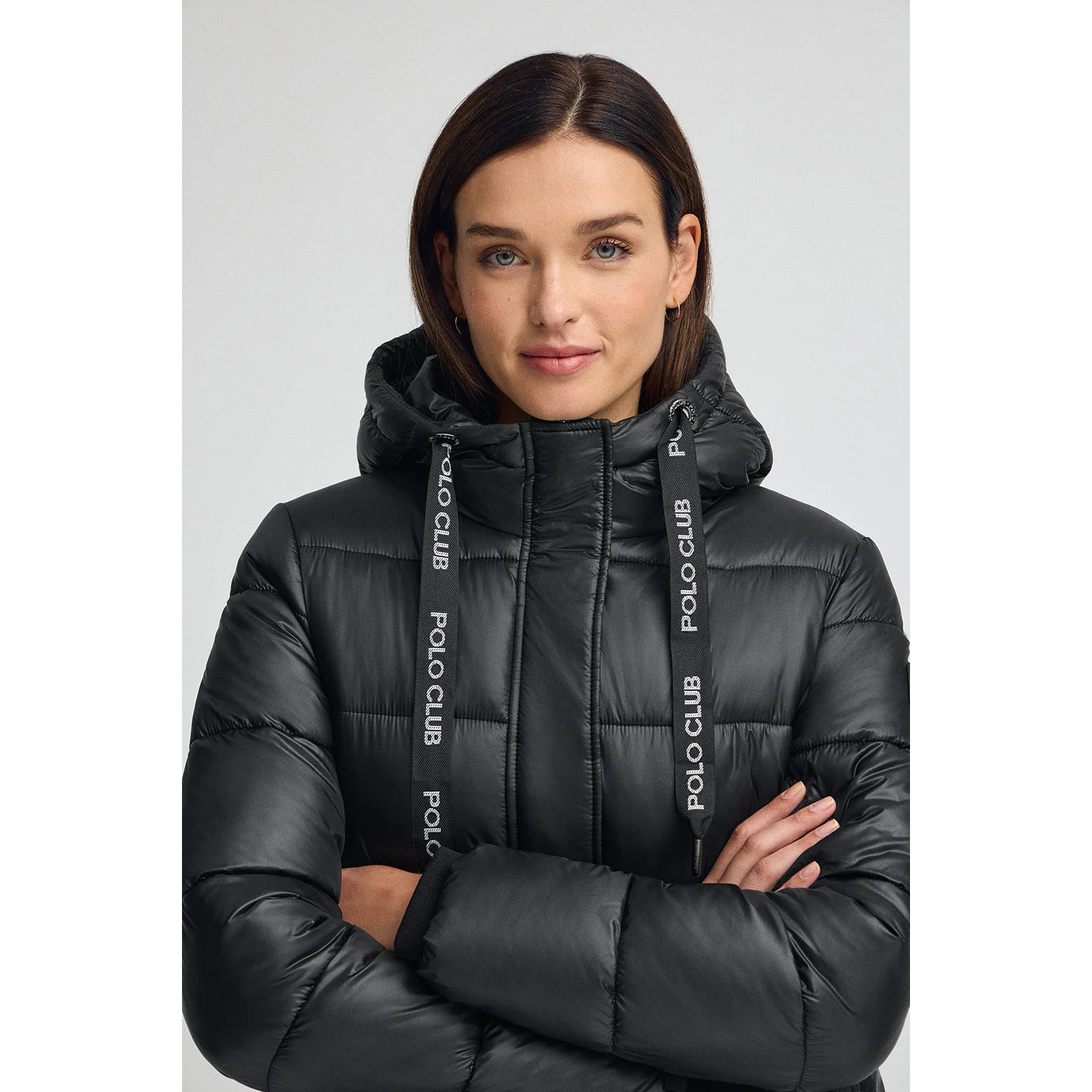 Giaccone Silvon Coat nero con logo Polo Club