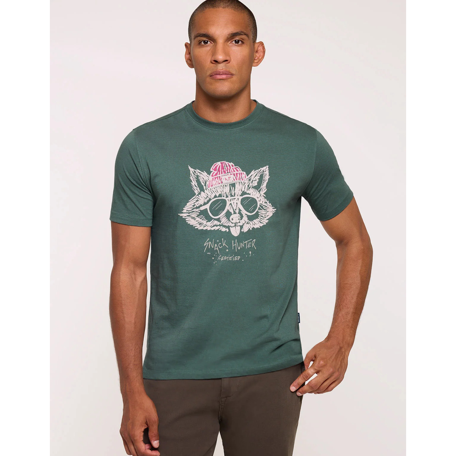 Camiseta Mapache Manga Corta Verde - Filipelli