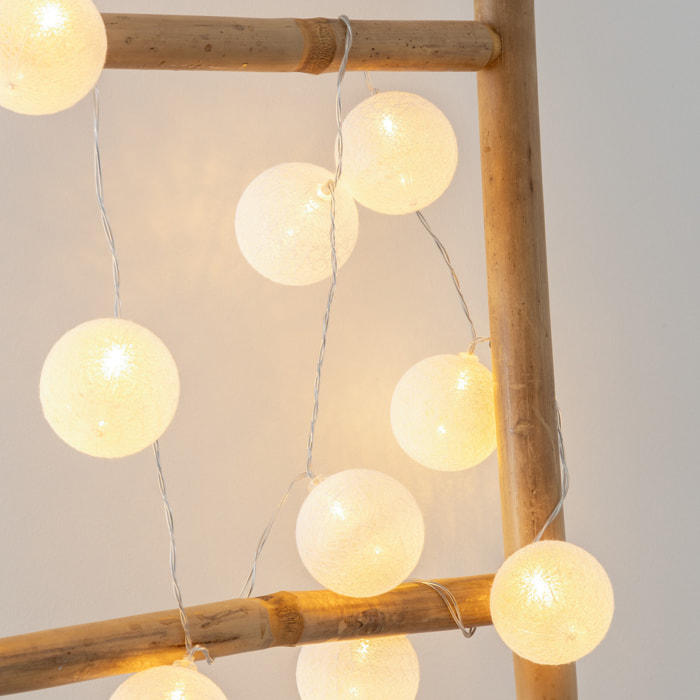 Guirlande LED 10 boules pile blanc L165cm