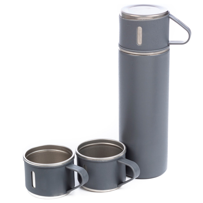 Set di termos da 500ml e 3 tazze isolanti. Mantenimento del freddo e del caldo da 6 a 12 ore.