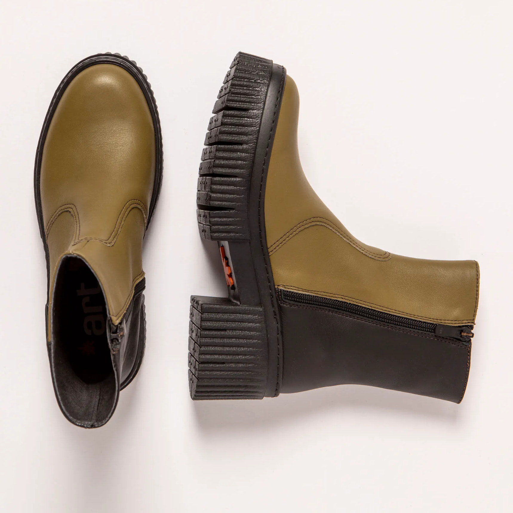 Botines con tacón 1374 NAPPA BRONZE-BLACK/YORK color Bronze-black