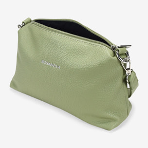 Bolso de hombro verde pequeño con cremallera