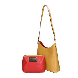 Borsa a spalla da donna - Modello Carmine - Vera pelle - 27.0 x 23.0 x 9.0 cm