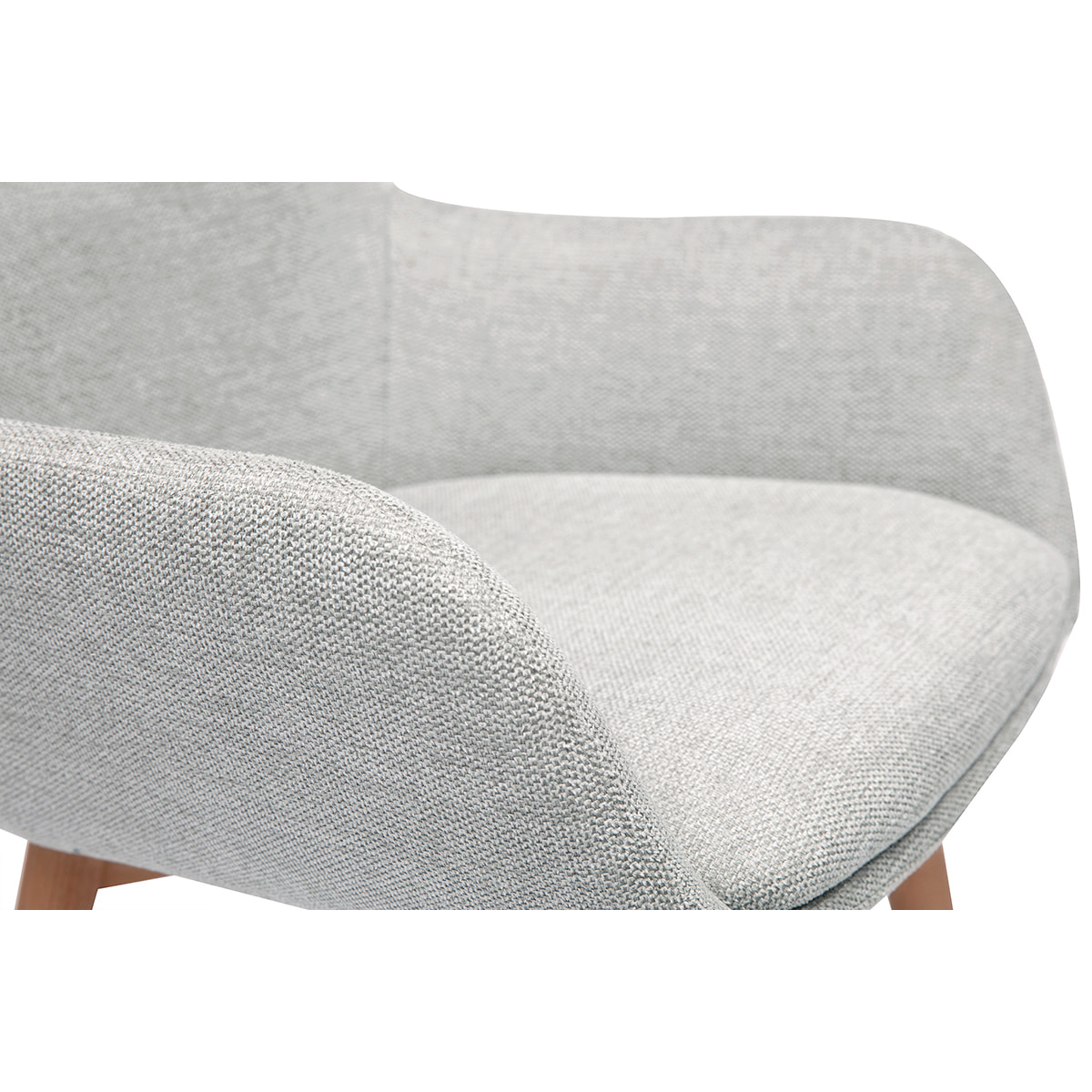 Chaises en tissu effet velours texturé gris clair et bois clair (lot de 2) ALESS