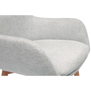 Chaises en tissu effet velours texturé gris clair et bois clair (lot de 2) ALESS