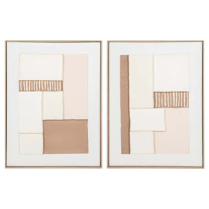 Set 2 Cuadros 50% Pintado A Mano 60x3x80 Cm