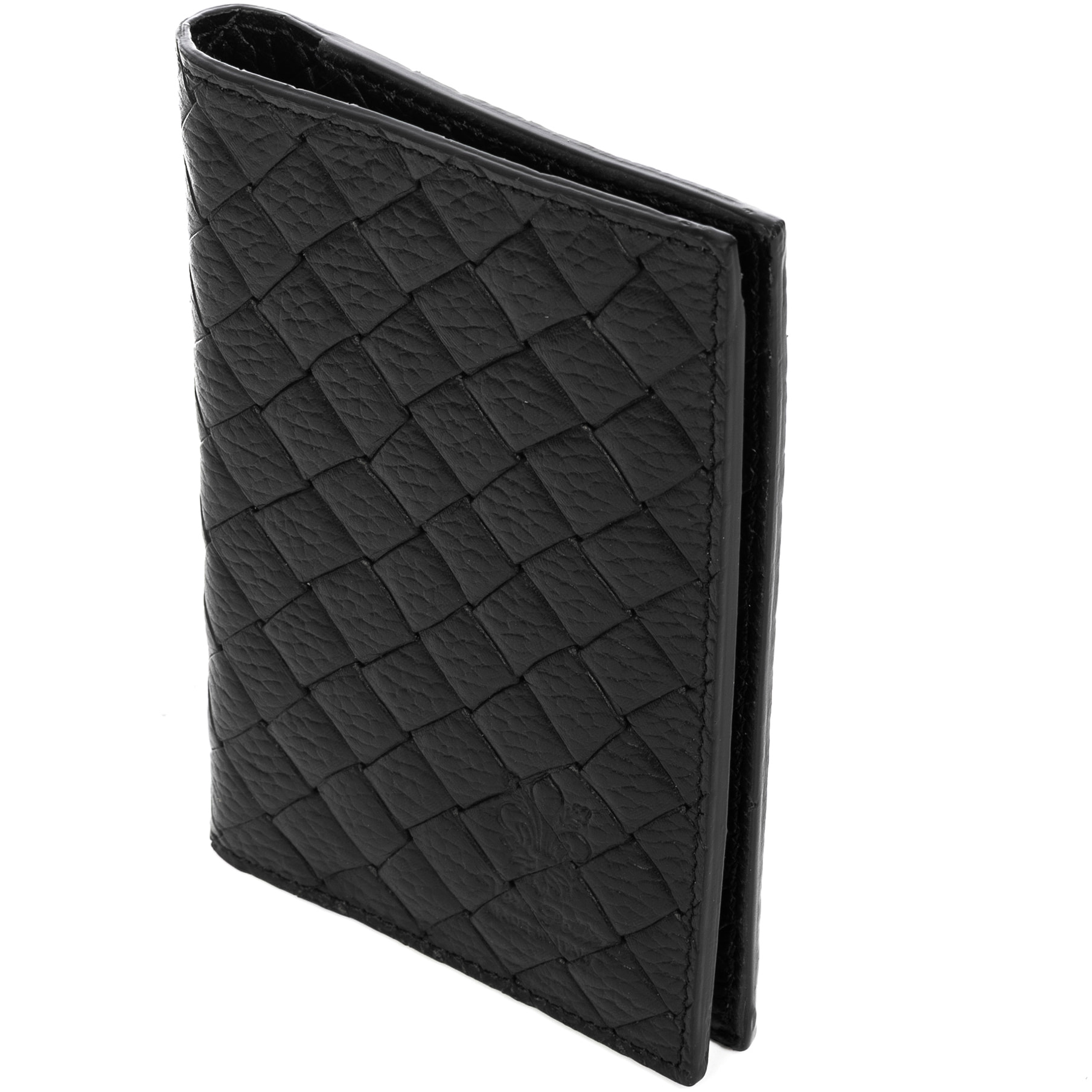 Azzano tarjetero billetero de piel auténtica Dollaro grabado entrelazado.