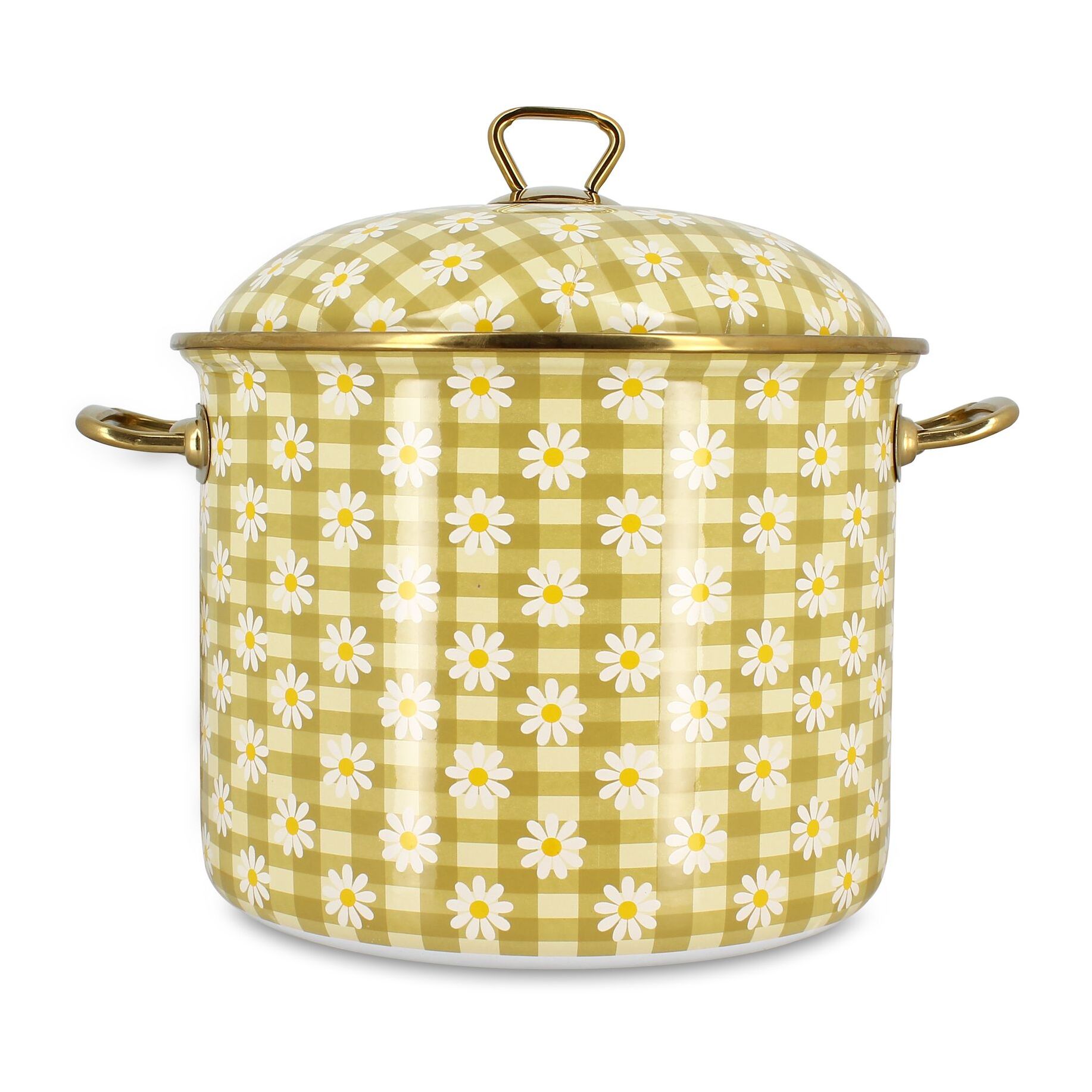 Marmite 24cm en acier émaillé avec motif margherite - tous feux DAISY