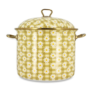 Marmite 24cm en acier émaillé avec motif margherite - tous feux DAISY