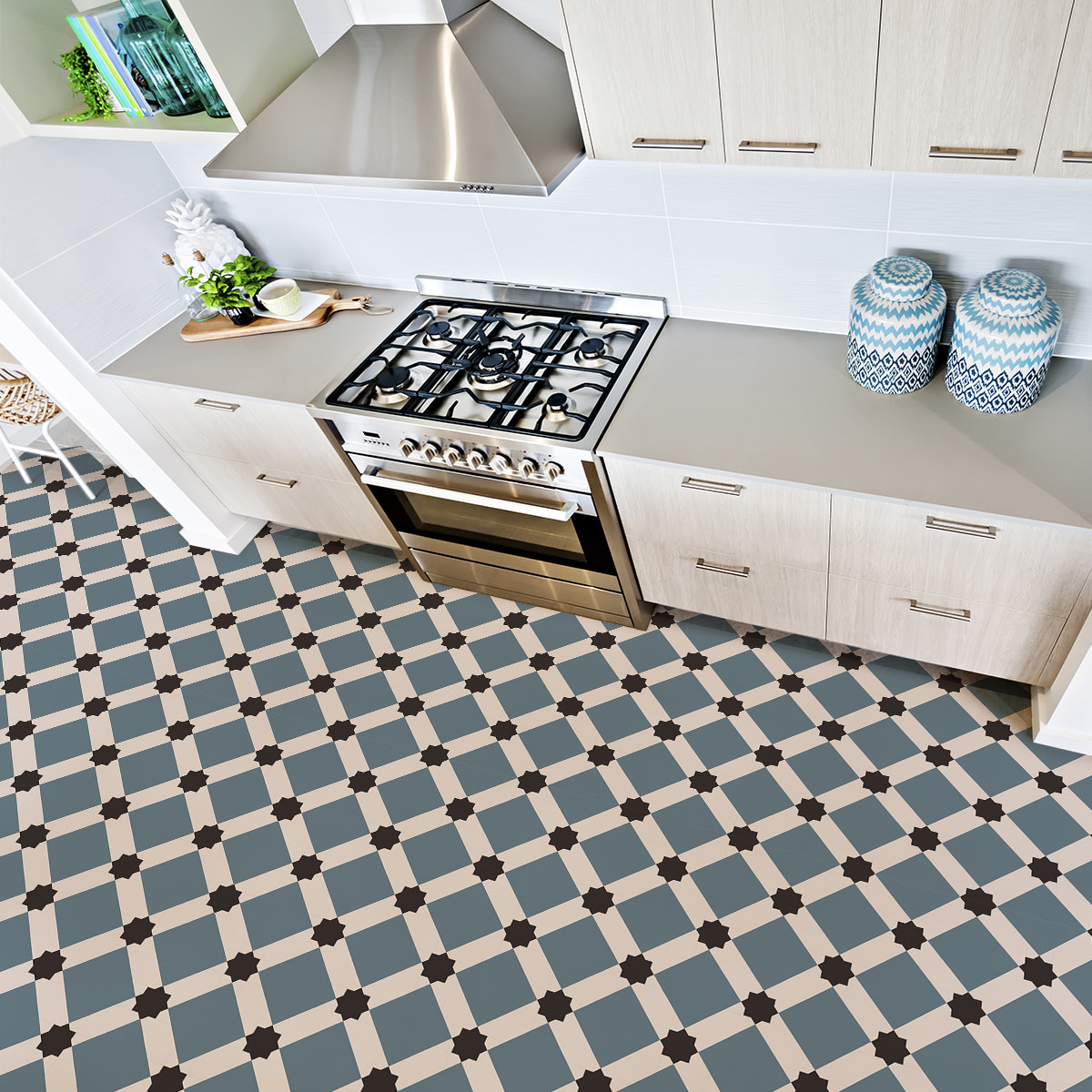 Sticker Sol avec laminat de Protection en Plastique Anti-dérapant | Stickers adhésif Sol - CARRELAGES MOSAÏQUE - 1 sticker