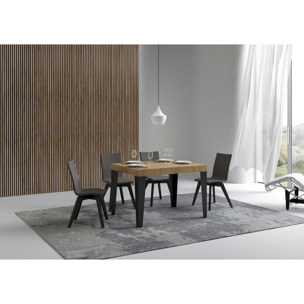 Table extensible 70x110/194 cm Flame Chêne Nature cadre Anthracite