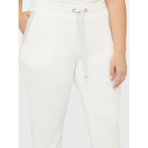 Fiorella Rubino - Pantaloni joggers con bordi lurex - Bianco