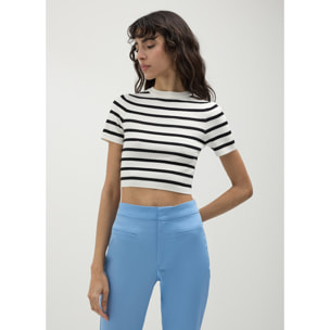 T-shirt crop a righe