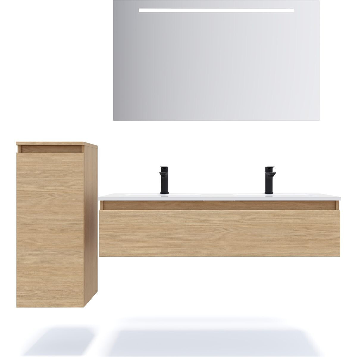 Ensemble double vasque 1 tiroir + miroir - HUDSON