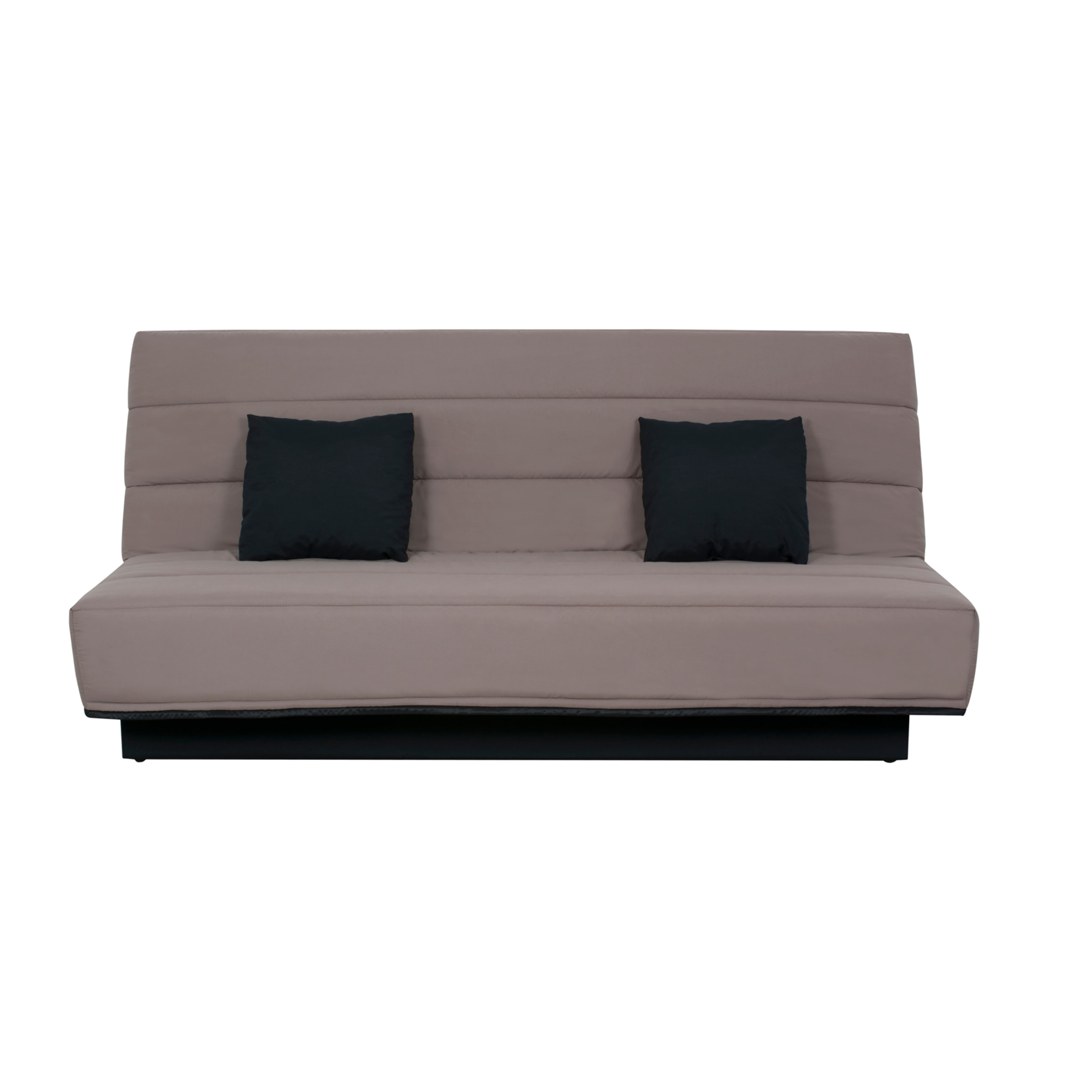 Canapé convertible Melissa, matelas Simmons, 120 x 190 cm, 2 coussins offerts, taupe marine