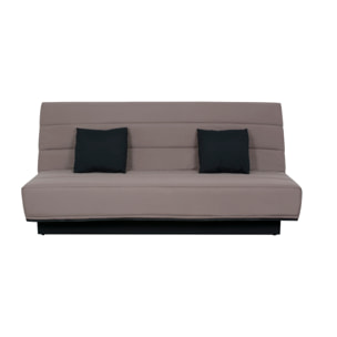 Canapé convertible Melissa, matelas Simmons, 120 x 190 cm, 2 coussins offerts, taupe marine