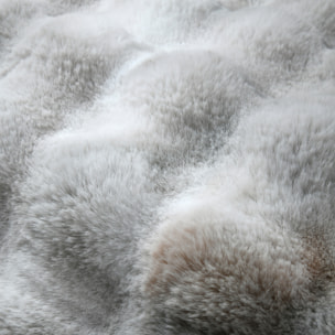 Coussin déhoussable imitation fourrure - Gris clair