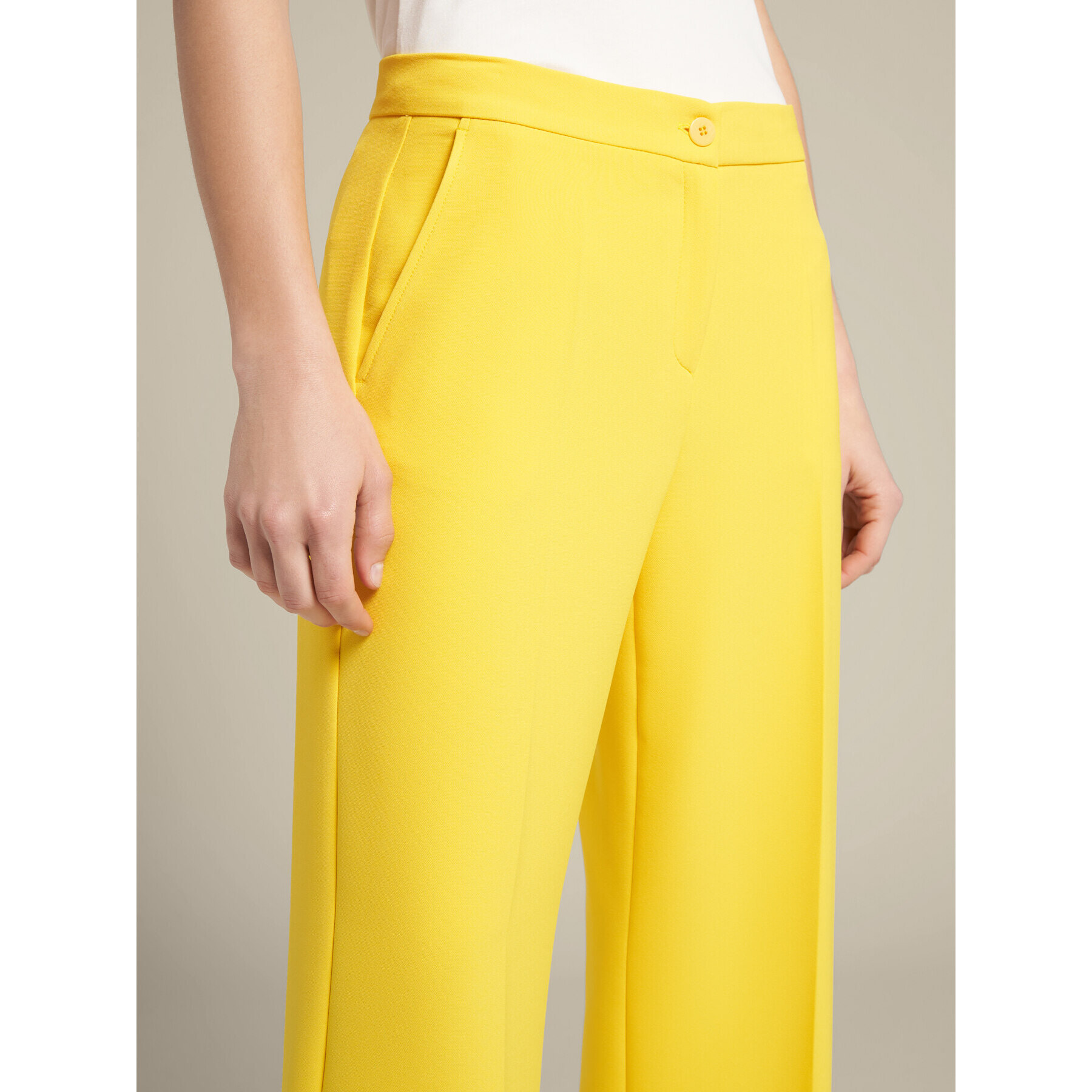 Elena Mirò - Pantalones sastre de fibras recicladas - Amarillo