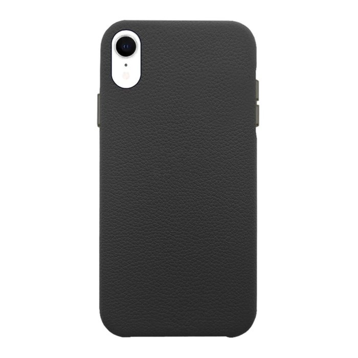 Coque iPhone Xr effet cuir grainé Noir